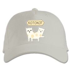 Бейсболка с принтом Котокот - белая