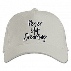 Бейсболка с принтом Не Переставайте Мечтать - белая