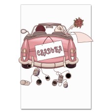 Notebooks A5 with print Bride And Groom On A Pink Car -