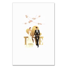 Notebooks A5 with print Bride And Groom On The Bench Love -