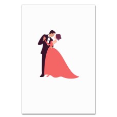 Notebooks A5 with print The Groom And The Bride In A Dress In Coral -