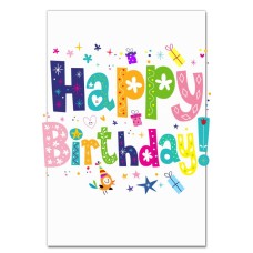 Notebooks A5 with print Birthday With Presents And Bird -