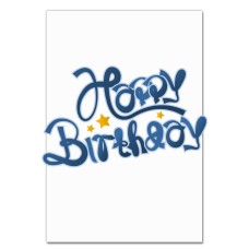 Notebooks A5 with print Birthday In Blue Letters And Asterisks -
