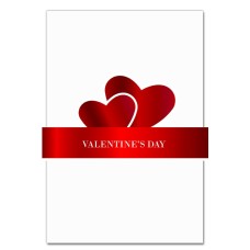 Notebooks A5 with print Valentine's Day Two Red Hearts With Ribbon -