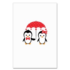 Notebooks A5 with print Valentine's Day Two Penguin Under Umbrella With Hearts -