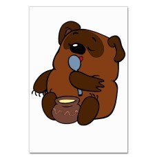 Блокнот А5 с принтом Винни-Пух Сладкоежка -