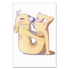 Notebooks A5 with print Catdog Cute Art -
