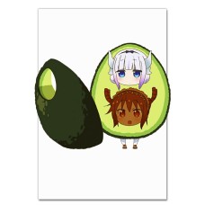 Блокнот А5 с принтом Кобаяши И Её Горничная-Дракон Авокадо Принт -