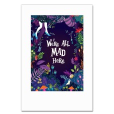 Notebooks A5 with print Alice In Wonderland We Are All Mad Here -