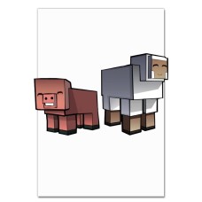 Блокнот А5 с принтом Майнкрафт Овечка И Свинка -