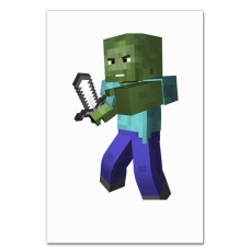 Блокнот А5 с принтом Майнкрафт Зомби Меч -