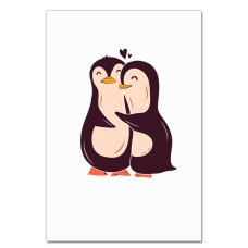 Notebooks A5 with print Two Cute Penguins -