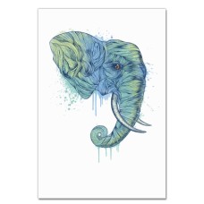 Notebooks A5 with print Blue And Green Head Of Elephant -