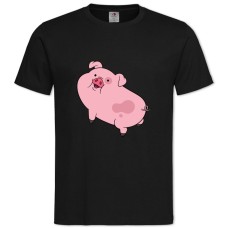 Футболка с принтом Гравити Фолз Счастливая Пухля - 2XL черная