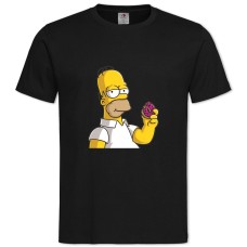 TThe Simpsons Homer With Donut -shirt with Print The Simpsons Homer With Donut - 2XL black
