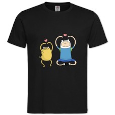 TAdventure Time Finn And Jake -shirt with Print Adventure Time Finn And Jake - 2XL black