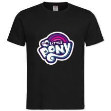 Футболка с принтом Дружба - Это Чудо. Моя Маленькая Пони Лого - 2XL черная
