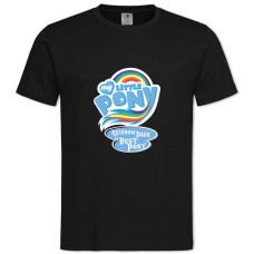 Футболка с принтом Дружба - Это Чудо. Моя Маленькая Пони Рейнбоудеш Лучшая Пони - 2XL черная