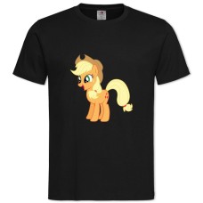 Футболка с принтом Дружба - Это Чудо. Моя Маленькая Пони Эпплджек - 2XL черная