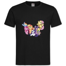 Футболка с принтом Дружба - Это Чудо. Моя Маленькая Пони Вселенная - 2XL черная