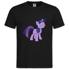 Футболка с принтом Дружба - Это Чудо. Моя Маленькая Пони Смешная Твайлайт Спаркл - 2XL черная