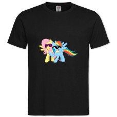 Футболка с принтом Дружба - Это Чудо. Моя Маленькая Пони Солнцезащитные Очки - 2XL черная