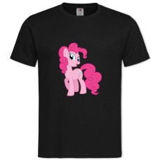 Футболка с принтом Дружба - Это Чудо. Моя Маленькая Пони Пинки Пай Счастливая Пони - 2XL черная