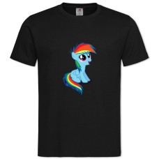 Футболка с принтом Дружба - Это Чудо. Моя Маленькая Пони Маленькая Рейнбоудеш - 2XL черная