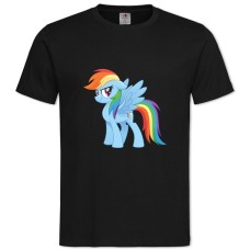 Футболка с принтом Дружба - Это Чудо. Моя Маленькая Пони Рейнбоудеш - 2XL черная