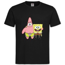TSponge Bob Square Pants With Patrick -shirt with Print Sponge Bob Square Pants With Patrick - 2XL black