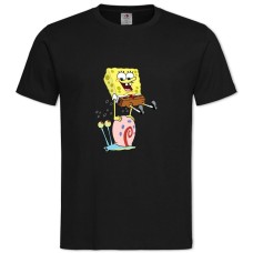 TSponge Bob Square Pants Bob Ang Gary -shirt with Print Sponge Bob Square Pants Bob Ang Gary - 2XL black