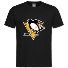 Футболка с принтом Питсбург Пингвины Логотип - 2XL черная