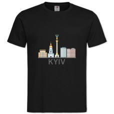 Футболка с принтом Киев - 2XL черная