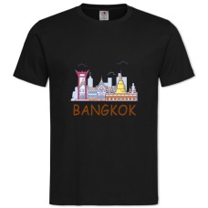 Футболка с принтом Бангкок - 2XL черная