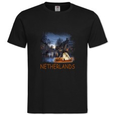 Футболка с принтом Нидерланды - 2XL черная
