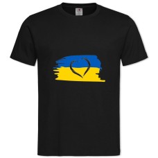 Футболка с принтом Сердце Флаг Украины 2 - 2XL черная