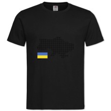 Футболка с принтом Карта И Флаг Украины - 2XL черная