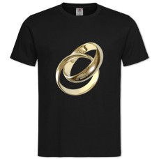 TWedding Gold Rings -shirt with Print Wedding Gold Rings - 2XL black