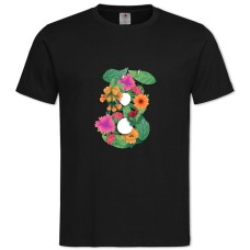 Футболка з принтом 8 Березня Листя - 2XL чорна