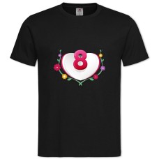 Футболка с принтом 8 Марта В Виде Сердца - 2XL черная