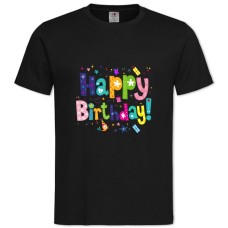 TBirthday With Presents And Bird -shirt with Print Birthday With Presents And Bird - 2XL black