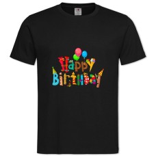 TBirthday Balloons And Ice Cream -shirt with Print Birthday Balloons And Ice Cream - 2XL black