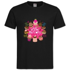 TBirthday Many Sweets -shirt with Print Birthday Many Sweets - 2XL black