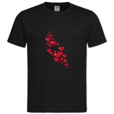 TValentine's Day Many Red Hearts -shirt with Print Valentine's Day Many Red Hearts - 2XL black