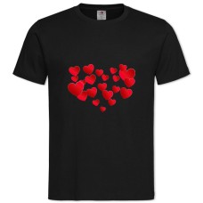 TValentine's Day A Lot Of Hearts In The Form Of Heart -shirt with Print Valentine's Day A Lot Of Hearts In The Form Of Heart - 2XL black