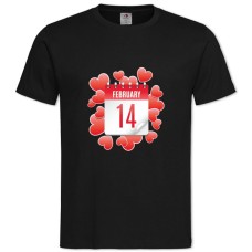 TSt. Valentine's Day February 14 On The Calendar -shirt with Print St. Valentine's Day February 14 On The Calendar - 2XL black