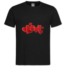 TValentine's Day Love With Hearts -shirt with Print Valentine's Day Love With Hearts - 2XL black
