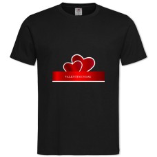TValentine's Day Two Red Hearts With Ribbon -shirt with Print Valentine's Day Two Red Hearts With Ribbon - 2XL black