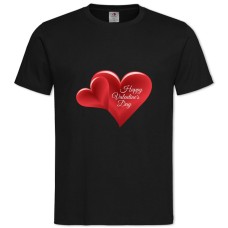 TValentine's Day Two Red Hearts -shirt with Print Valentine's Day Two Red Hearts - 2XL black