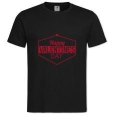 TValentine's Day Inscription In Red Frame -shirt with Print Valentine's Day Inscription In Red Frame - 2XL black